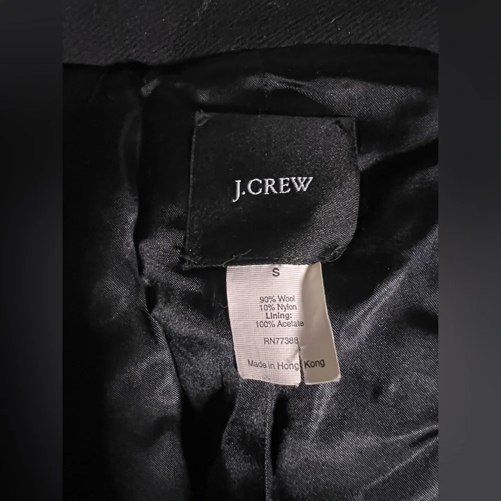 Women's J. Crew Wool Blend Peacoat in Black - Picture 4 of 5